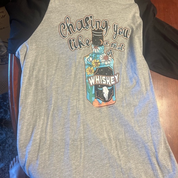 “Chasing You Like A Shot If Whiskey” Long sleeve tee size 2 XL - Picture 1 of 5